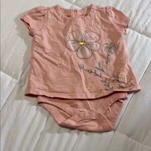 Pink Floral Baby Onesie